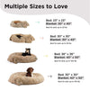 The Original Calming Donut Dog Bed + Throw Blanket Bundle - 36"x36"