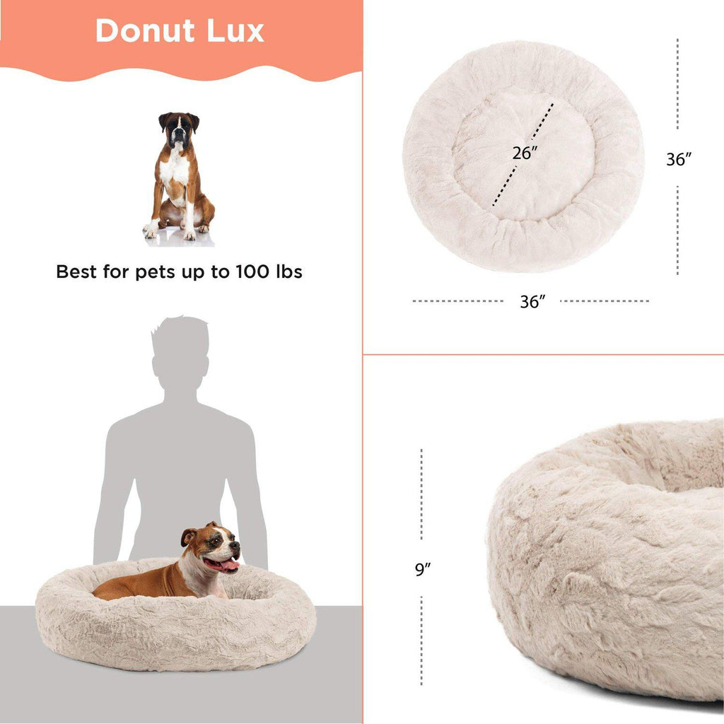 Calming Donut Dog Bed in Lux Fur - 36"x36"