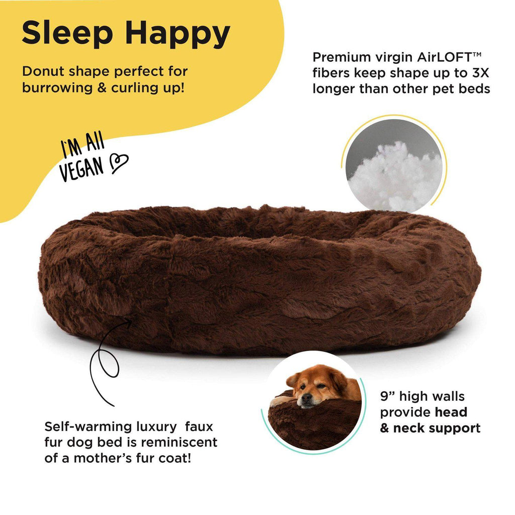 Calming Donut Dog Bed in Lux Fur - 36"x36"