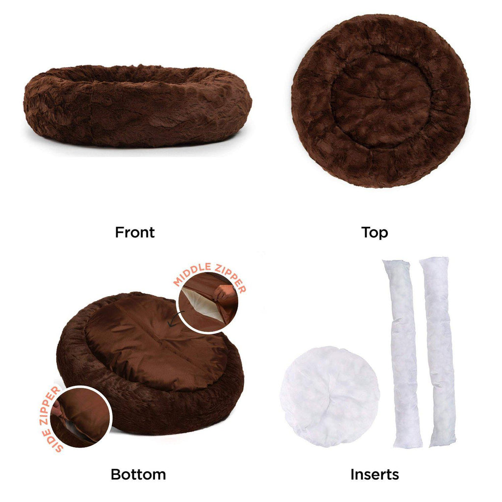 Calming Donut Dog Bed in Lux Fur - 36"x36"