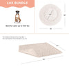 Calming Donut Dog Bed in Lux Fur + Soft Throw Blanket Bundle - 36"x36"