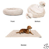 Calming Donut Dog Bed in Lux Fur + Soft Throw Blanket Bundle - 36"x36"