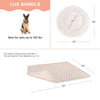 Calming Donut Dog Bed in Lux Fur + Throw Blanket Bundle - 45"x45"