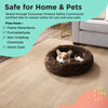 Calming Donut Dog Bed in Lux Fur + Throw Blanket Bundle for Small Pets - 23"x23"