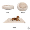 Calming Donut Dog Bed in Lux Fur + Throw Blanket Bundle for Small Pets - 23"x23"