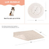 Calming Donut Dog Bed in Soft Lux Fur + Throw Blanket Bundle - 30"x30"