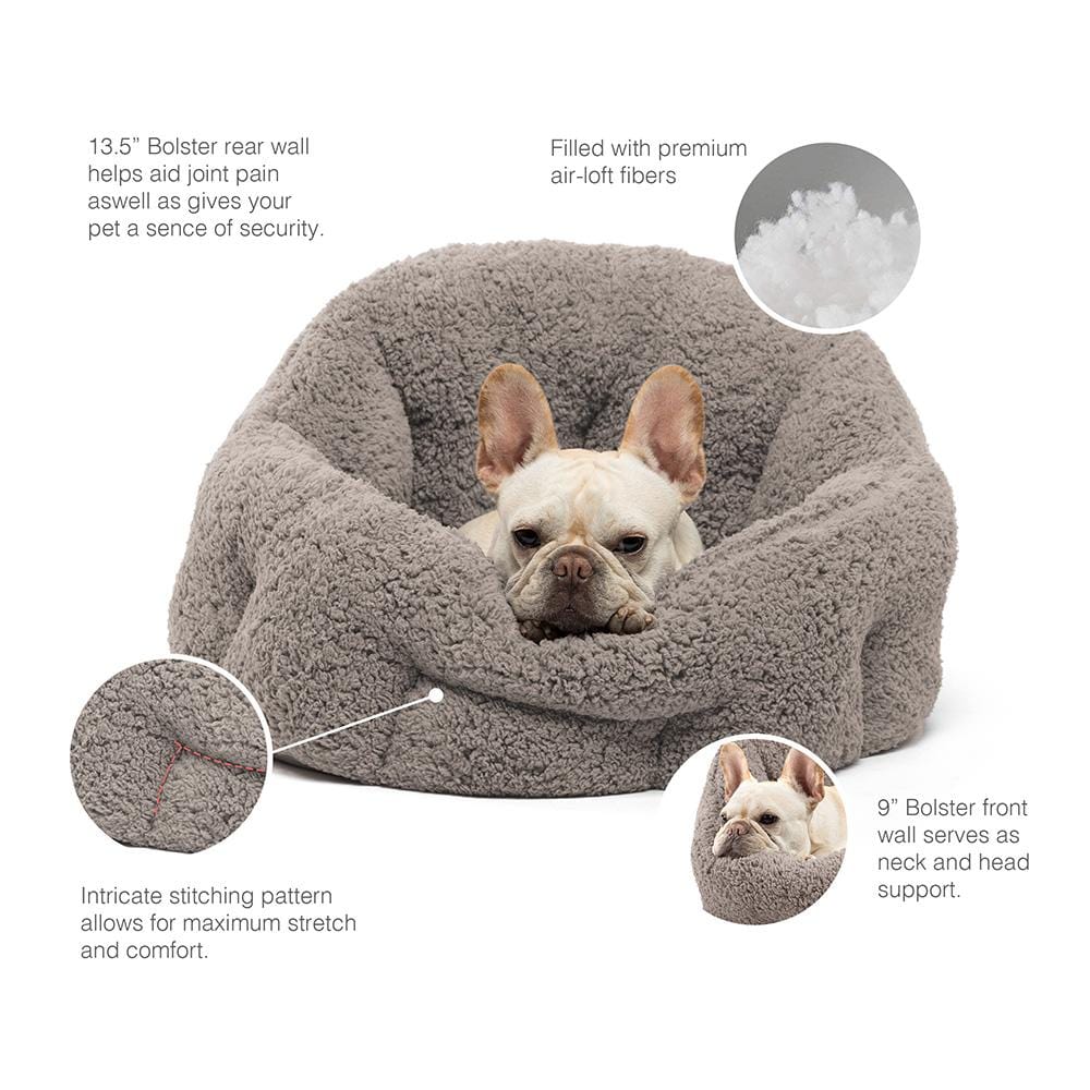 BuddyRest Comfort Deluxe Memory Foam Large Dog Bed - Fathom Gray