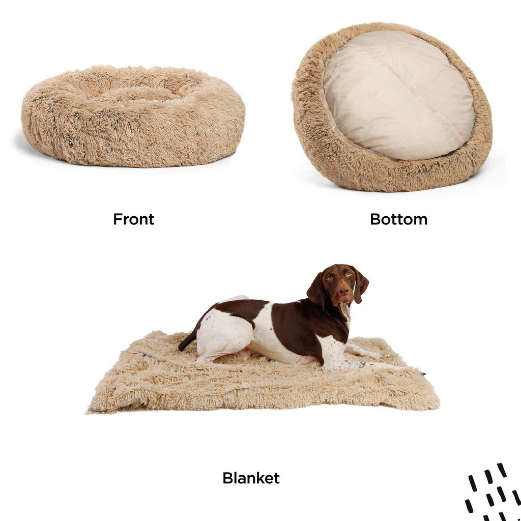 The Original Calming Donut Bed + Throw Blanket Bundle - 45"x45"