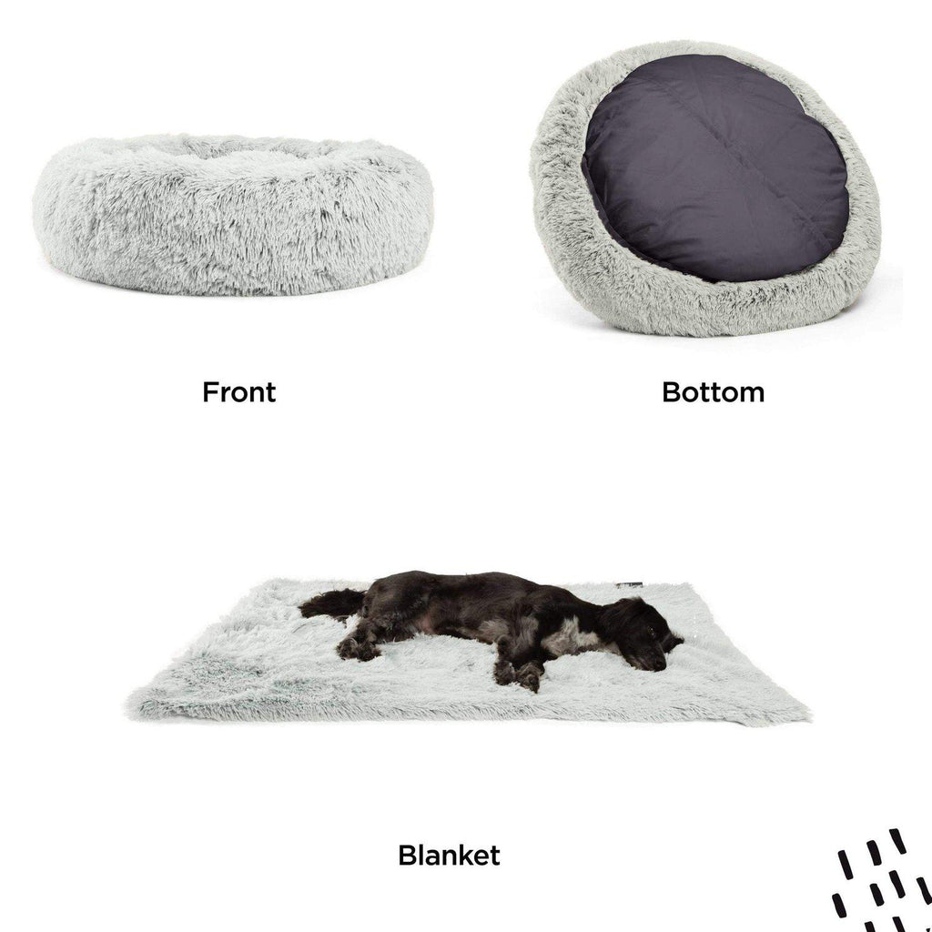 The Original Calming Donut Bed + Throw Blanket Bundle - 45"x45"