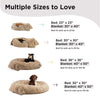 The Original Calming Donut Dog Bed + Throw Blanket Bundle - 23"x23"