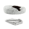 The Original Calming Donut Dog Bed + Throw Blanket Bundle - 30"x30"