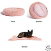 The Original Calming Donut Dog Bed + Throw Blanket Bundle - 36"x36"