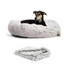 The Original Calming Donut Dog Bed + Throw Blanket Bundle - 36"x36"