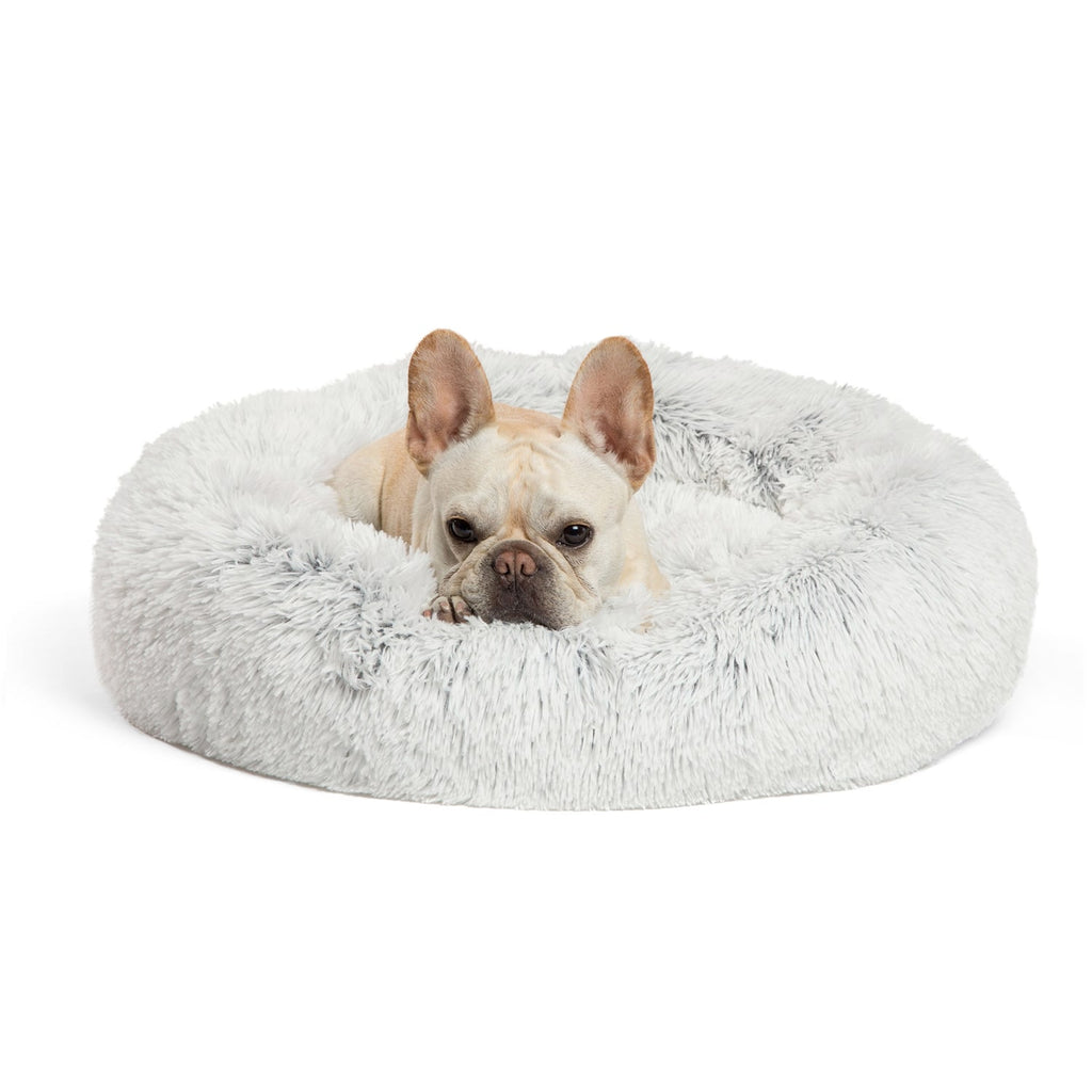 The Original Calming Donut Dog Bed in Shag Fur - 23"x23"