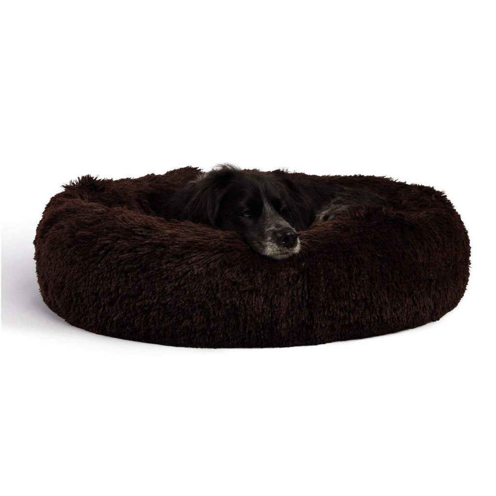 The Original Calming Donut Dog Bed in Shag Fur - 30"x30"