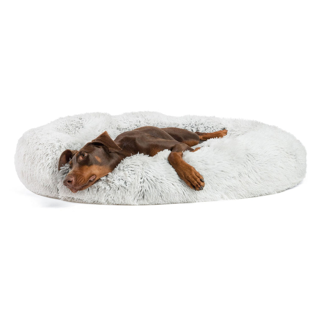 The Original Calming Donut Dog Bed in Shag Fur - 45"x45"